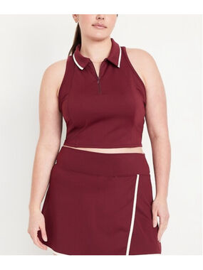 ⚡️2 for $38 Old Navy Burgundy Powersoft Go-Dry Crop Top Size XL